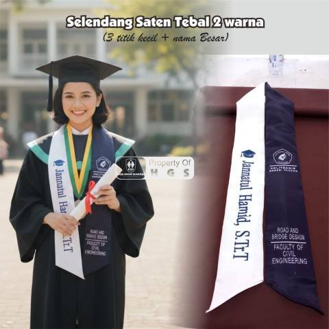 Selendang Saten Tebal Dua Warna (two Tone)