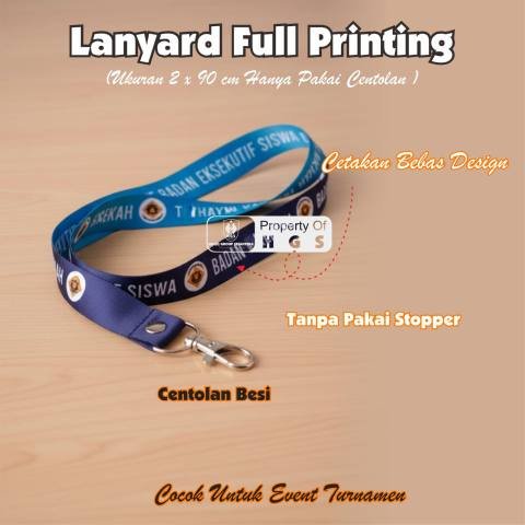 Lanyard Tisu Printing 2 sisi + Centolan Saja