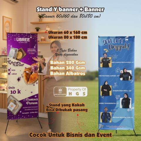 Y Banner 60 X 160 cm + Cetakan (Include)
