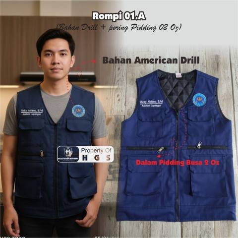 Rompi Bahan Drill + Furing