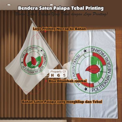 Bendera Bahan Saten Palapa Tebal