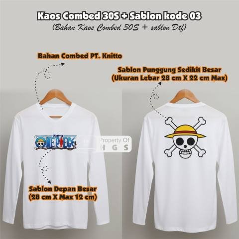 Kaos Combed 30S + Sablon kode 03