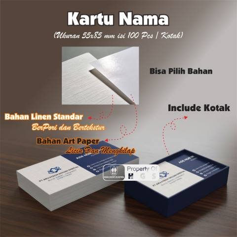 Kartu Nama satu sisi 100 pcs / kotak Bahan Art Paper / Linen